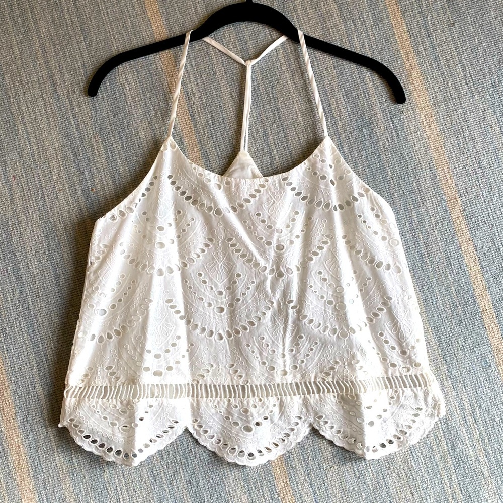 Lovers and Friends white lace spaghetti strap top. Size S